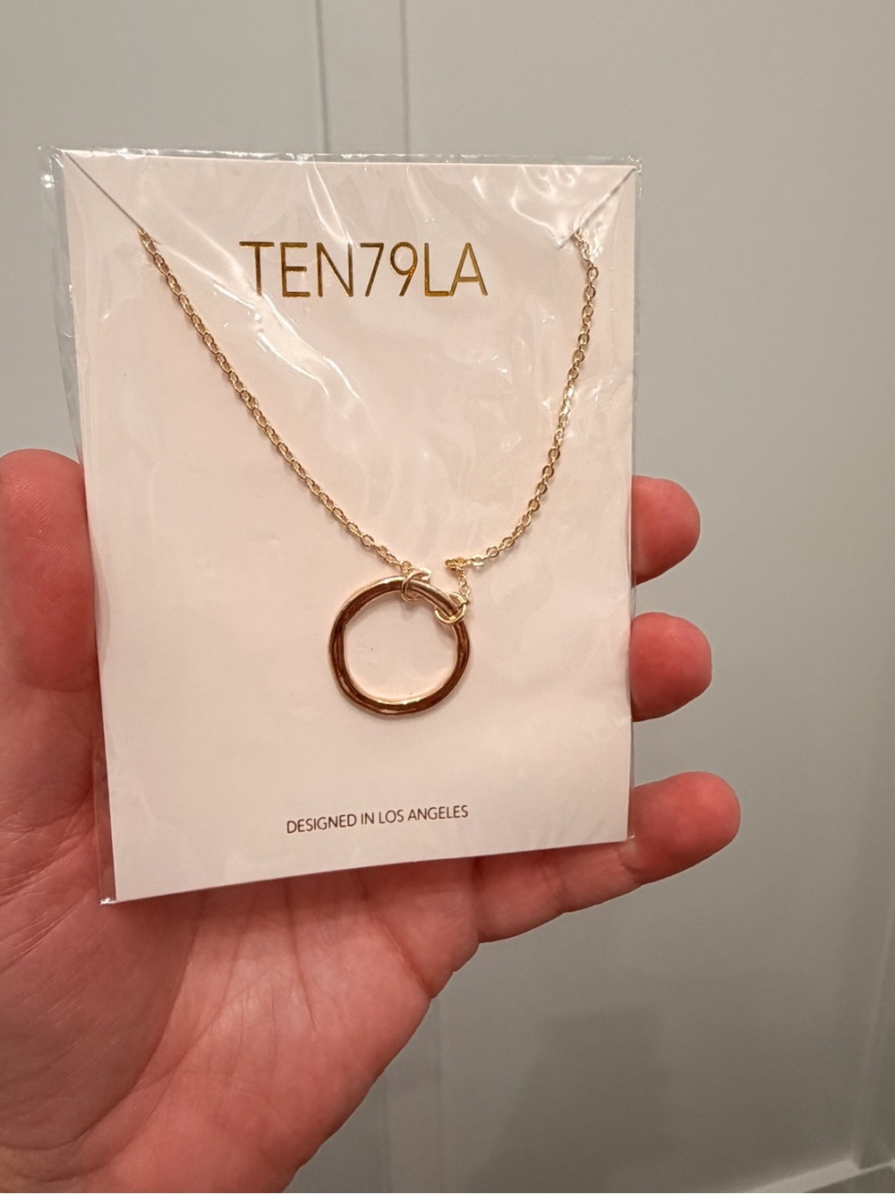 Gold Open Circle Necklace